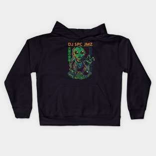 DJ SPC JMZ // Alien DJ // Funny Martian Disc Jockey Kids Hoodie